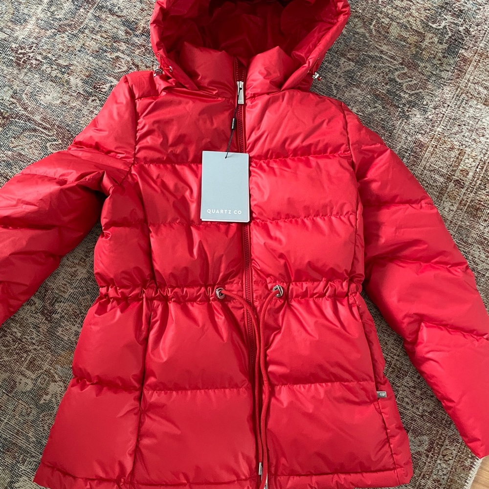 NEW Women's Red Hooded Puffer Jacket
